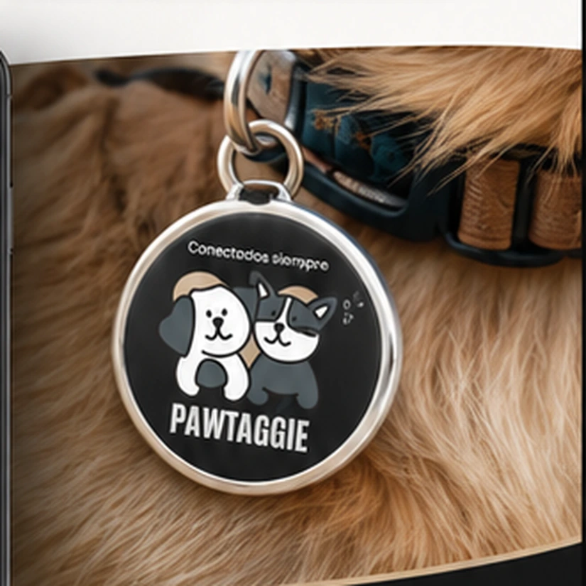 Placa física Pawtaggie con código QR